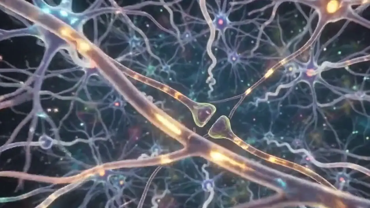A network of neurons and axons